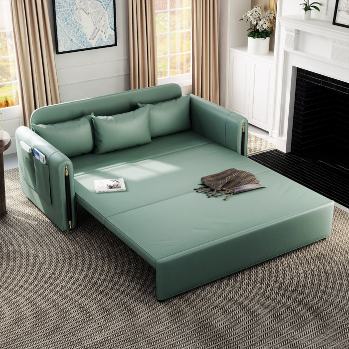 Mercer41 Maahirah 69.9'' Faux Leather Sleeper Sofa Wayfair